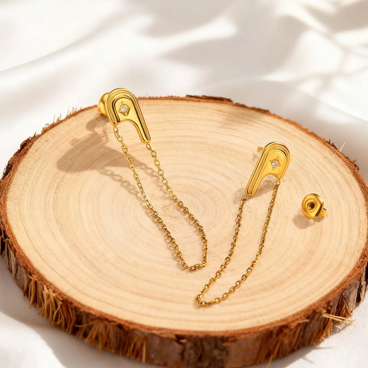 Boucles d’oreilles Élia à chaînettes en acier inoxydable