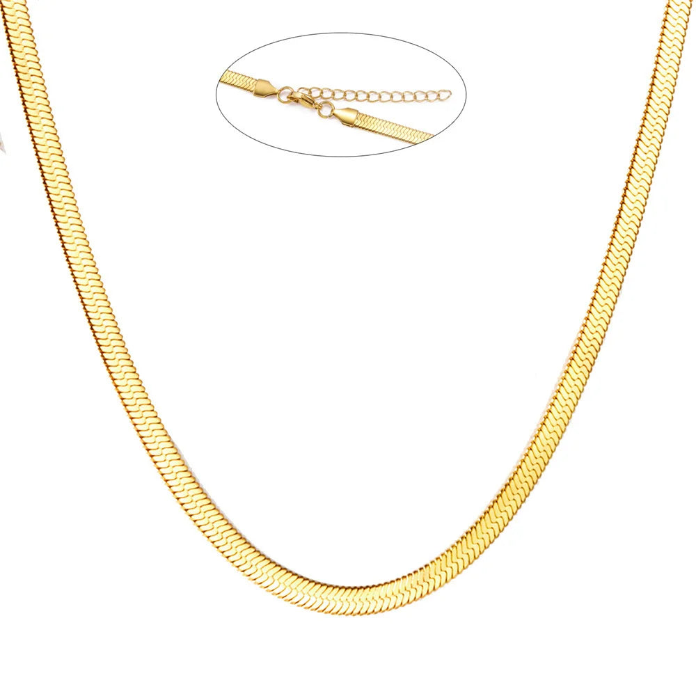 Collier maille serpent — doré ou argenté — acier inoxydable