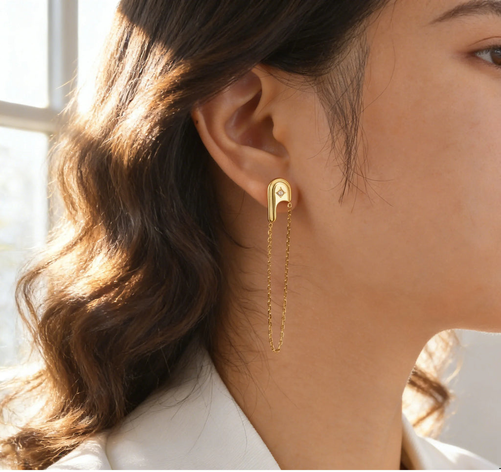 Boucles d’oreilles Élia à chaînettes en acier inoxydable