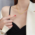Collier maille serpent — doré ou argenté — acier inoxydable