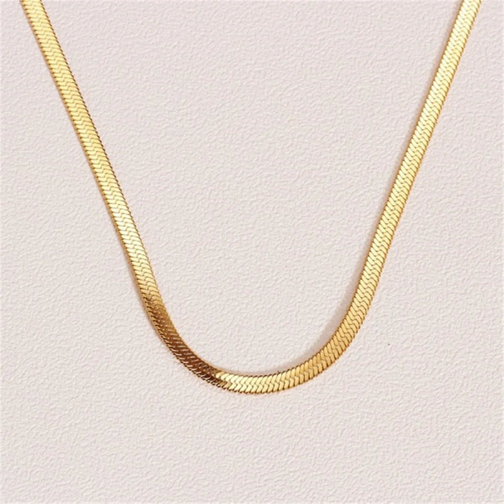 Collier maille serpent — doré ou argenté — acier inoxydable