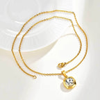 Collier doré à zircone — acier inoxydable