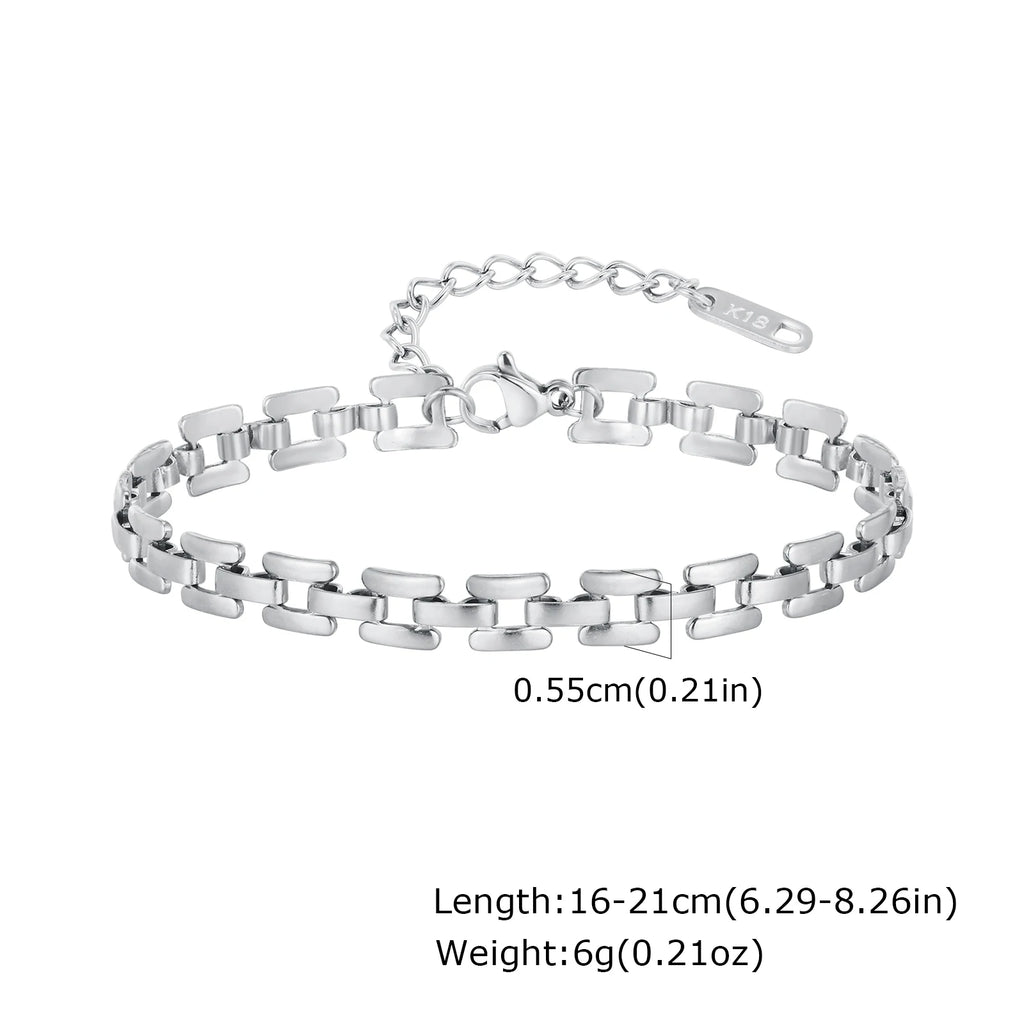Bracelet à mailles — doré ou argenté — acier inoxydable