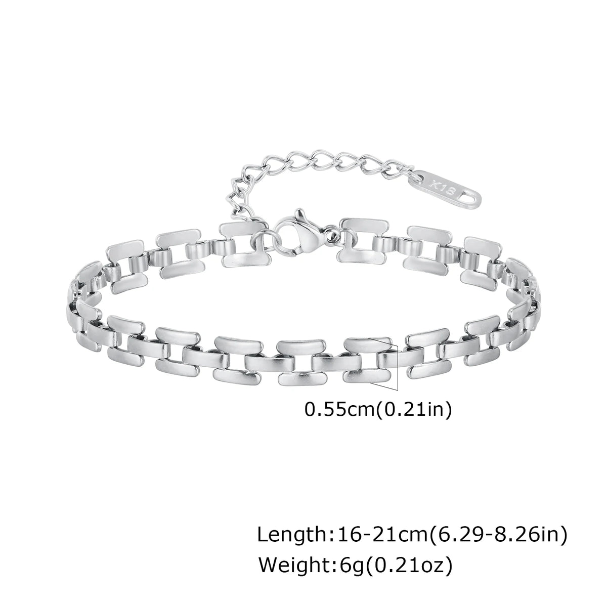Bracelet à mailles — doré ou argenté — acier inoxydable