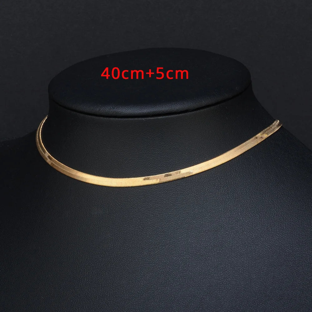 Collier maille serpent — doré ou argenté — acier inoxydable