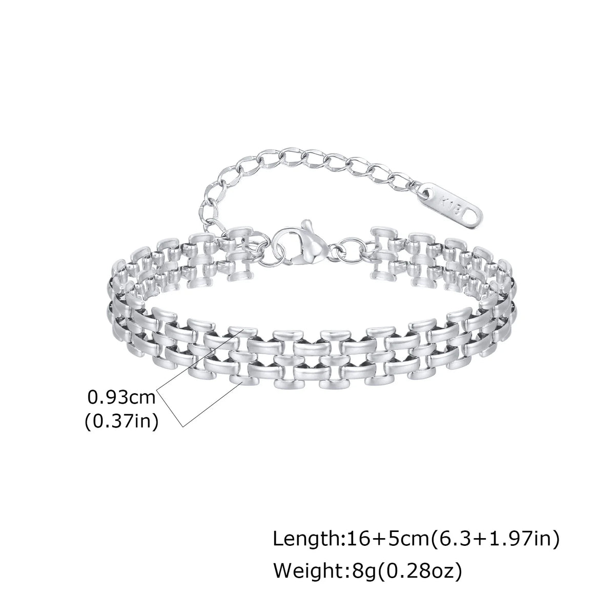 Bracelet à mailles — doré ou argenté — acier inoxydable