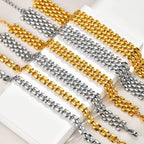 Bracelet à mailles — doré ou argenté — acier inoxydable