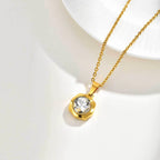 Collier doré à zircone — acier inoxydable